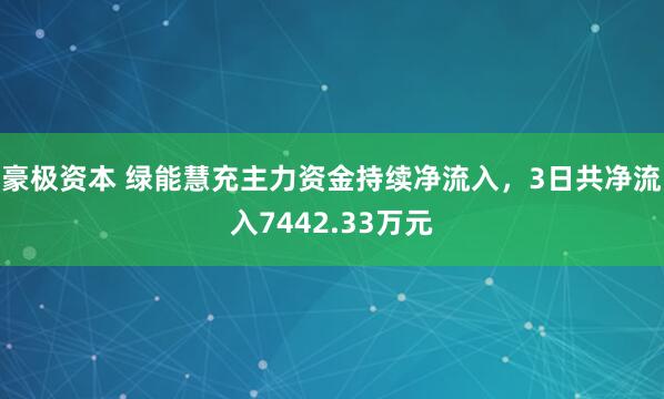 豪极资本 绿能慧充主力资金持续净流入，3日共净流入7442.33万元