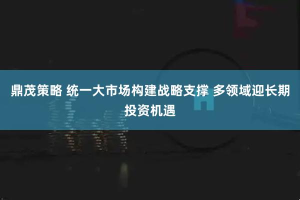鼎茂策略 统一大市场构建战略支撑 多领域迎长期投资机遇