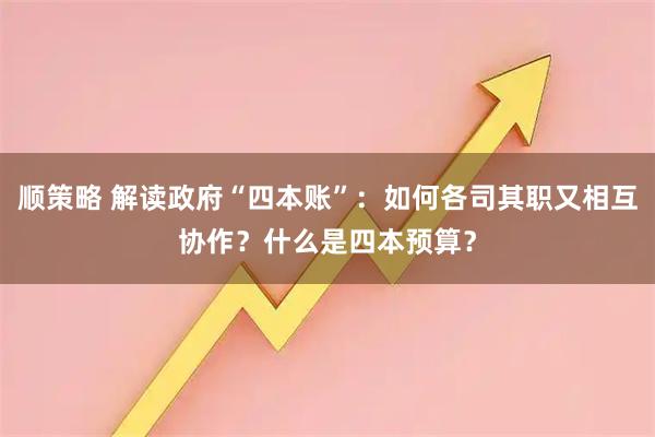 顺策略 解读政府“四本账”：如何各司其职又相互协作？什么是四本预算？