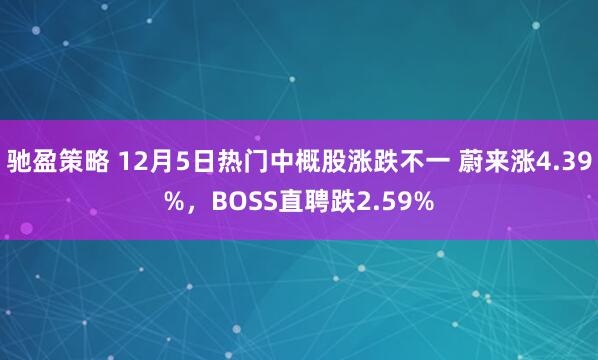 驰盈策略 12月5日热门中概股涨跌不一 蔚来涨4.39%，BOSS直聘跌2.59%